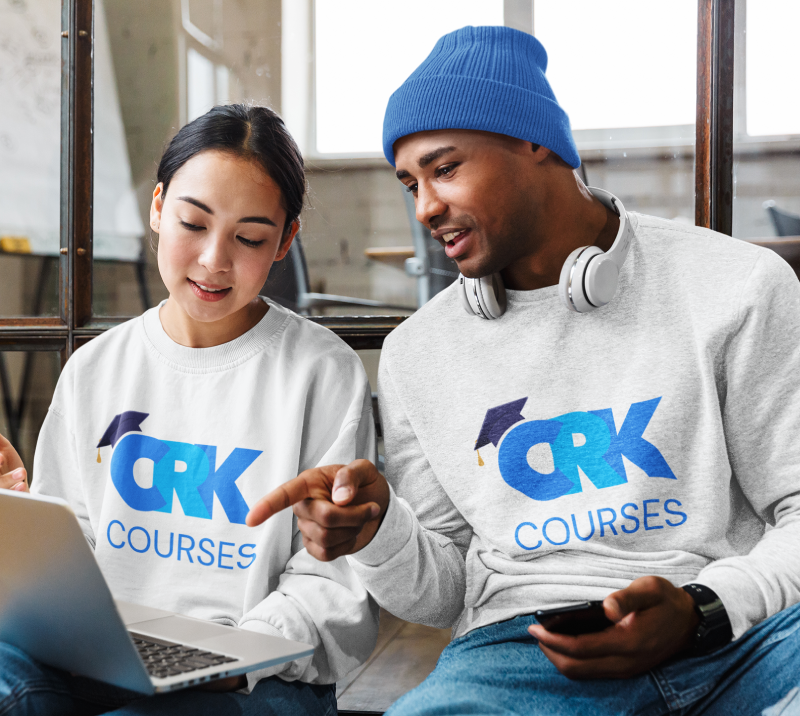 Two healthcare professionals exploring CRK Courses for online medical training in Kenya